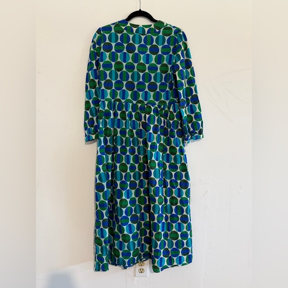 ZARA Printed Midi Dress 100% Cotton Sz Small Boho Retro Twee - Picture 3 of 9